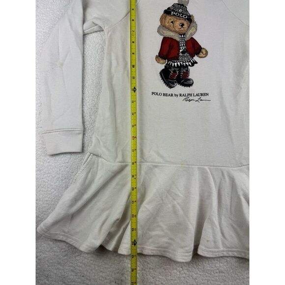 Polo Ralph Lauren Polo Bear Sweater Dress Girls Sz Small White Read - Picture 4 of 8